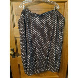 Anna Maxwell Size 28W Skirt Brown White Polka Dot Long Lined A-line Womens